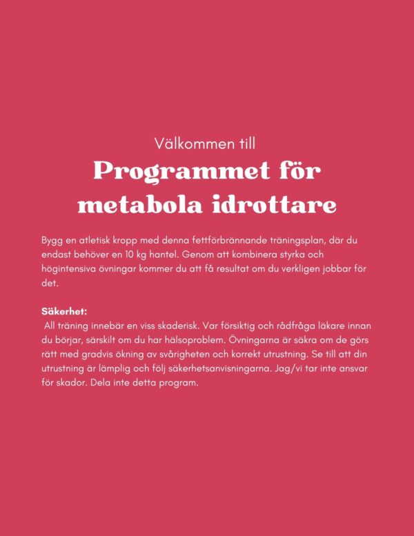 Programmet för metabola idrottare - Bild 4